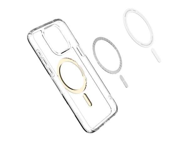 Spigen Ultra Hybrid MagFit - Baksidedeksel for mobiltelefon - MagSafe-samsvar - polykarbonat, termoplast-polyuretan (TPU) - gjennomsiktig, gull - for