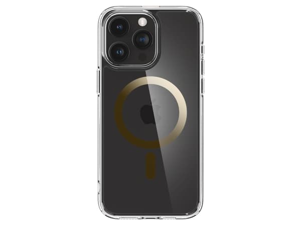 Spigen Ultra Hybrid MagFit - Baksidedeksel for mobiltelefon - MagSafe-samsvar - polykarbonat, termoplast-polyuretan (TPU) - gjennomsiktig, gull - for