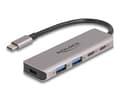 Miniatyrbild 1 av 3: DeLOCK 64239, USB 3.2 Gen 1 (3.1 Gen 1) Type-C, USB 3.2 Gen 1 (3.1 Gen 1) Type-A, USB 3.2 Gen 1 (3.1 Gen 1) Type-C, 5000 Mbit/s, Grå, Metall, Rund ka