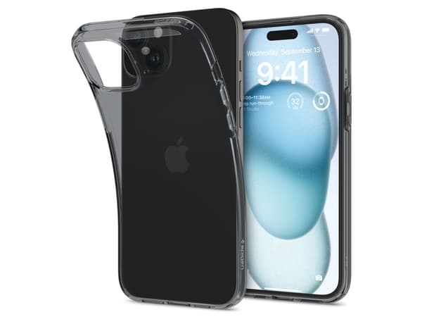 Spigen Crystal Flex, Suojus, Apple, iPhone 15, 15,5 cm (6.1"), Harmaa