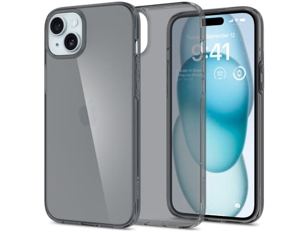 Spigen Crystal Flex, Suojus, Apple, iPhone 15, 15,5 cm (6.1"), Harmaa