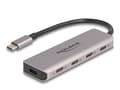 Miniatyrbild 1 av 3: DeLOCK 64238, USB 3.2 Gen 1 (3.1 Gen 1) Type-C, USB 3.2 Gen 1 (3.1 Gen 1) Type-C, 5000 Mbit/s, Grå, Metall, Rund kabel