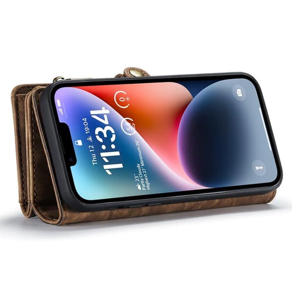CASEME iPhone 15 Pro 2-in-1 Lompakon Puhelimen Kuori - Ruskea