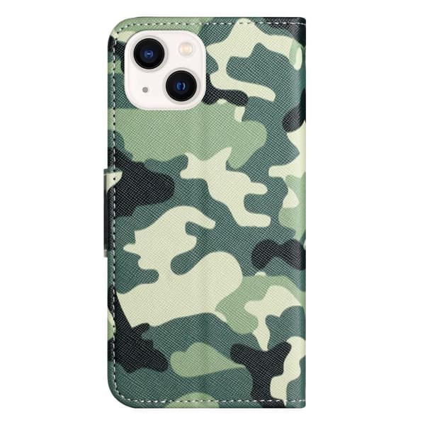Til iPhone 15 Plus Wallet Stand Case Telefoncover - Camouflage