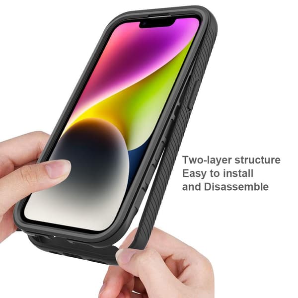 Til iPhone 15 Full Protection Deksel 3-i-1 med Skjermbeskytter