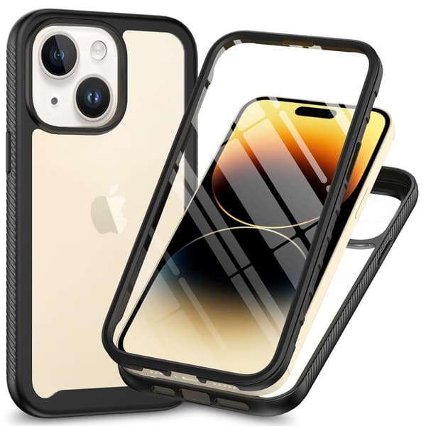 Til iPhone 15 Full Protection Deksel 3-i-1 med Skjermbeskytter