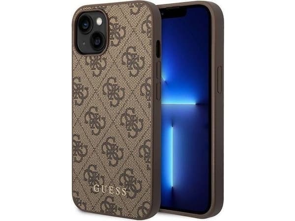 Guess GUHCP15MG4GFBR iPhone 15 Plus 6,7" Brun/Brun hardt deksel 4G metallgulllogo