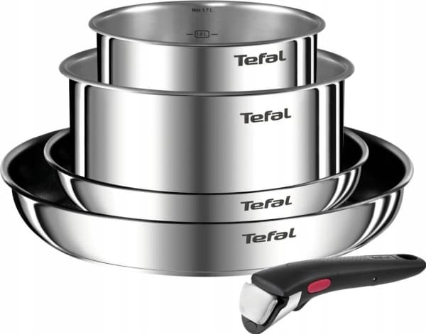 TEFAL | Ingenio Emotion 5-osainen setti | L897S574 | Paistaminen | Halkaisija 16/20/22/28 cm | Sopii induktioliedelle | Irrotettava kahva | Ruostumat