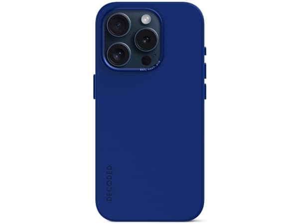 Decoded - silikoninen suojakotelo iPhone 15 Pro Max -puhelimelle, joka on yhteensopiva MagSafen kanssa (galaktinen sininen)