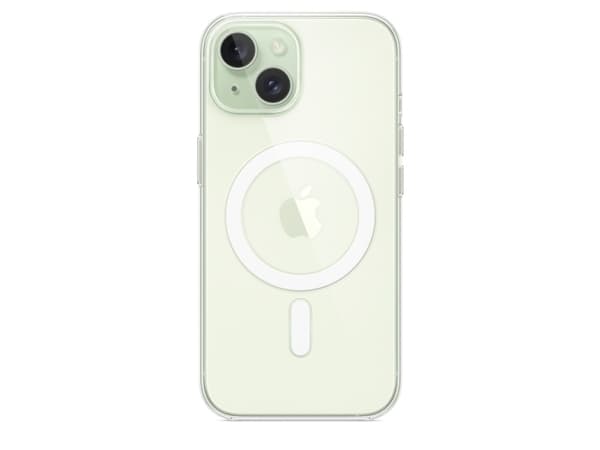 Apple - Baksidesskydd för mobiltelefon - MagSafe-kompatibilitet - polykarbonat - klar - för iPhone 15