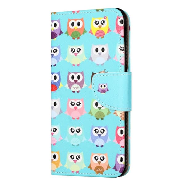 Til iPhone 15 Pro Wallet Stand Case Telefoncover - Ugler