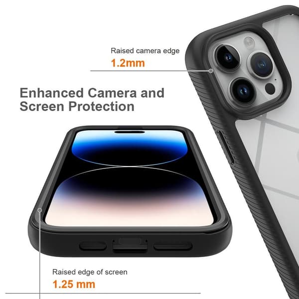 Til iPhone 15 Pro Fuld Beskyttelse Telefonetui 3-i-1 + Skærmbeskytter