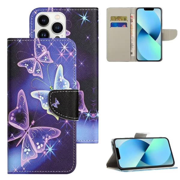 Til iPhone 15 Pro Max tegnebogstativetui Telefoncover -Sommerfugle