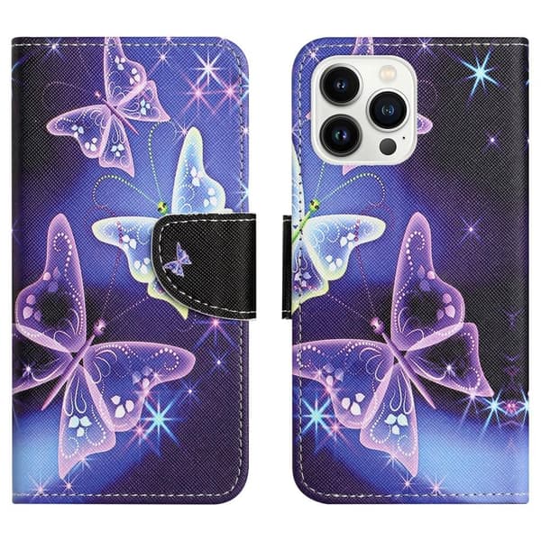 Til iPhone 15 Pro Max tegnebogstativetui Telefoncover -Sommerfugle