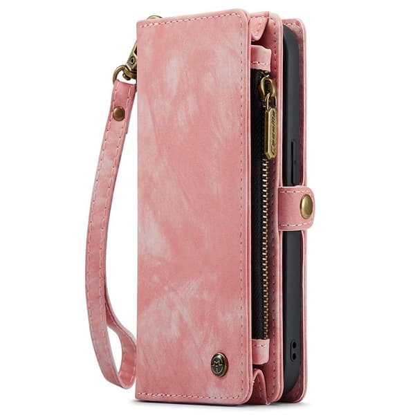 CASEME iPhone 15 Retro plånboksfodral - Rosa