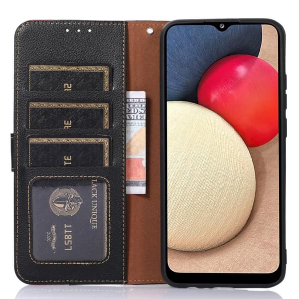 KHAZNEH til iPhone 15 Plus Lommebok-deksel - Svart/Rød