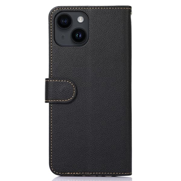 KHAZNEH til iPhone 15 Plus Lommebok-deksel - Svart/Rød
