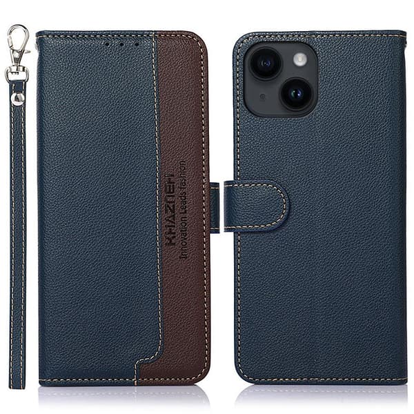 KHAZNEH Telefoncover til iPhone 15 Plus - Blå/Brun