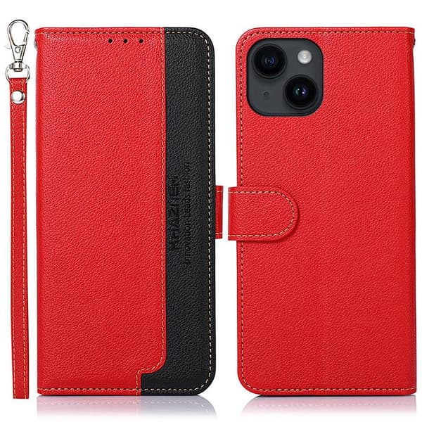 KHAZNEH telefoncover til iPhone 15 Plus - rød/sort