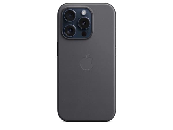 Apple - Baksidesskydd för mobiltelefon - MagSafe-kompatibilitet - FineWoven - svart - för iPhone 15 Pro