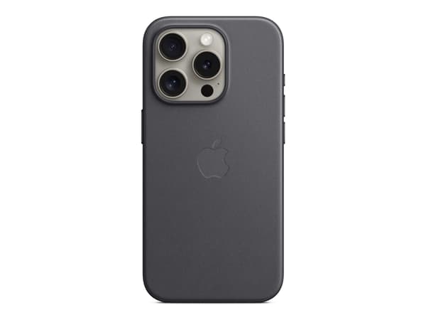 Apple - Baksidesskydd för mobiltelefon - MagSafe-kompatibilitet - FineWoven - svart - för iPhone 15 Pro