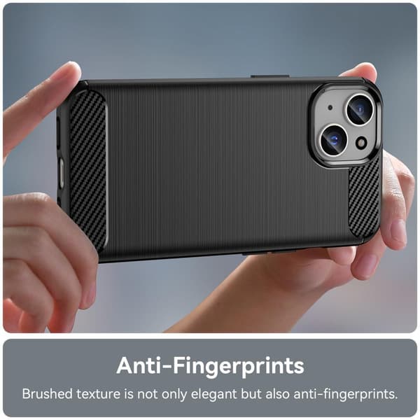 Kulfiber tekstur TPU-cover til iPhone 15