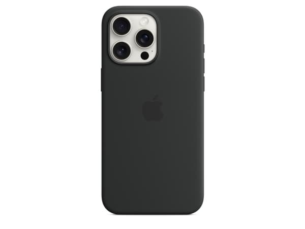 Apple - Baksidedeksel for mobiltelefon - MagSafe-samsvar - silikon - svart - for iPhone 15 Pro Max