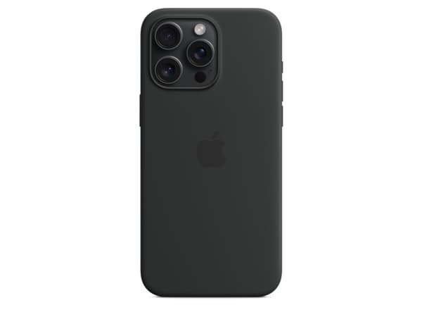 Apple - Baksidedeksel for mobiltelefon - MagSafe-samsvar - silikon - svart - for iPhone 15 Pro Max