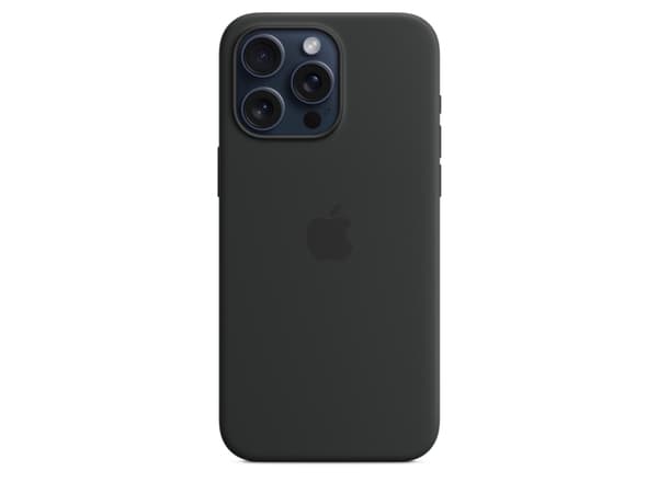 Apple - Baksidedeksel for mobiltelefon - MagSafe-samsvar - silikon - svart - for iPhone 15 Pro Max