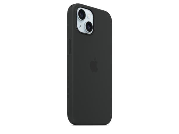 Apple - Baksidedeksel for mobiltelefon - MagSafe-samsvar - silikon - svart - for iPhone 15