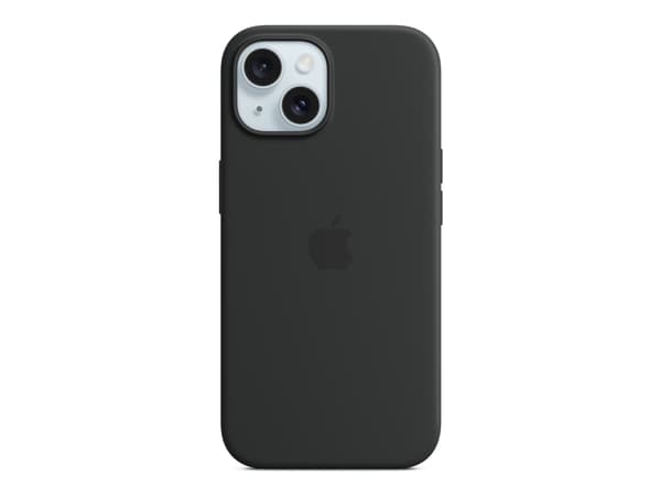 Apple - Baksidedeksel for mobiltelefon - MagSafe-samsvar - silikon - svart - for iPhone 15