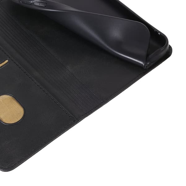 Wallet Stand Telefontaske til iPhone 15 Cell Cell Cover - Sort