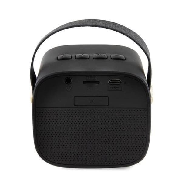 Guess Bluetooth Högtalare Mini Läder Script Logo - Svart