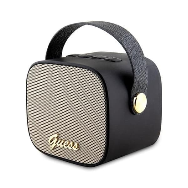 Guess Bluetooth Högtalare Mini Läder Script Logo - Svart