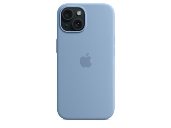 Apple - Baksidesskydd för mobiltelefon - MagSafe-kompatibilitet - silikon - vinterblå - för iPhone 15
