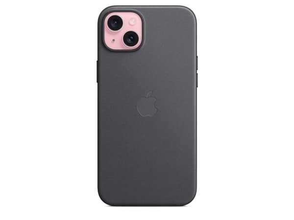 Apple - Baksidesskydd för mobiltelefon - MagSafe-kompatibilitet - FineWoven - svart - för iPhone 15 Plus