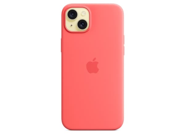 Apple - Baksidedeksel for mobiltelefon - MagSafe-samsvar - silikon - guava - for iPhone 15 Plus