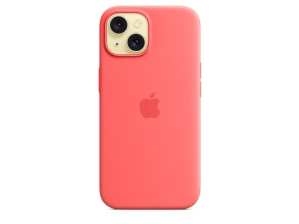 Apple - Baksidedeksel for mobiltelefon - MagSafe-samsvar - silikon - guava - for iPhone 15