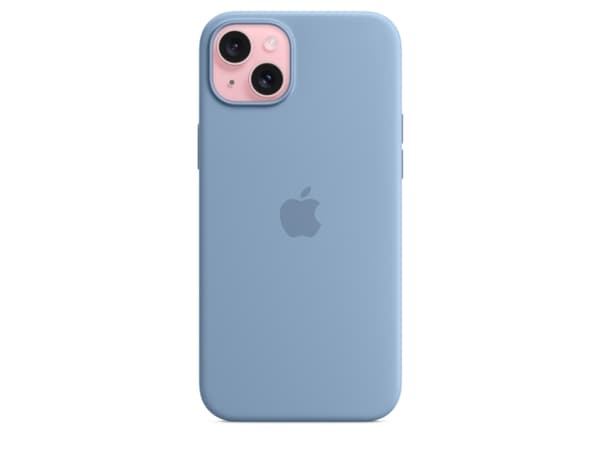 Apple - Baksidedeksel for mobiltelefon - MagSafe-samsvar - silikon - vinterblå - for iPhone 15 Plus