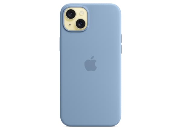 Apple - Baksidedeksel for mobiltelefon - MagSafe-samsvar - silikon - vinterblå - for iPhone 15 Plus