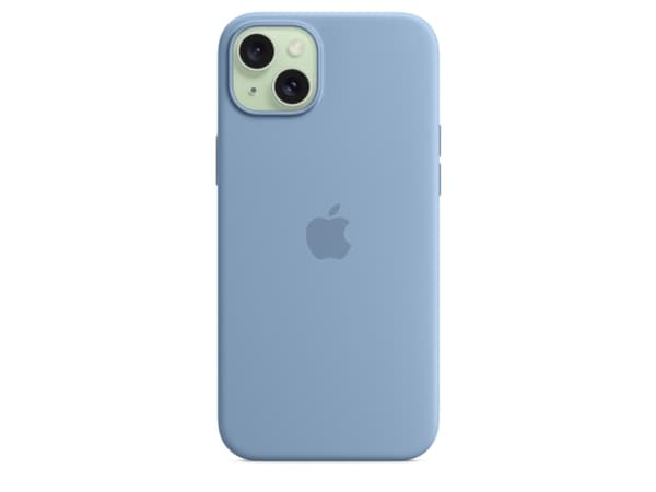 Apple - Baksidedeksel for mobiltelefon - MagSafe-samsvar - silikon - vinterblå - for iPhone 15 Plus