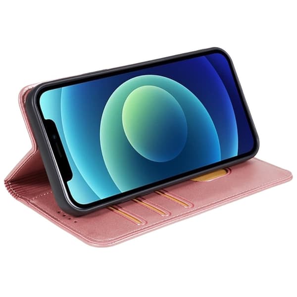 Lommebok-stativ Telefondeksel til iPhone 15 - Rose Gull