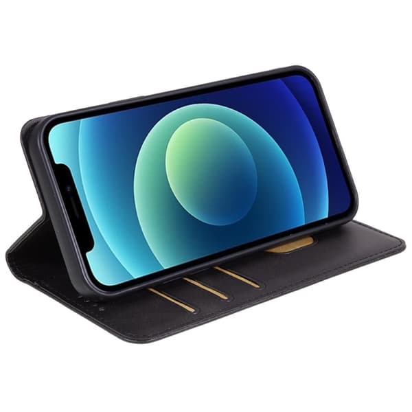 Wallet Stand Telefontaske til iPhone 15 Plus Cell Cover - Sort