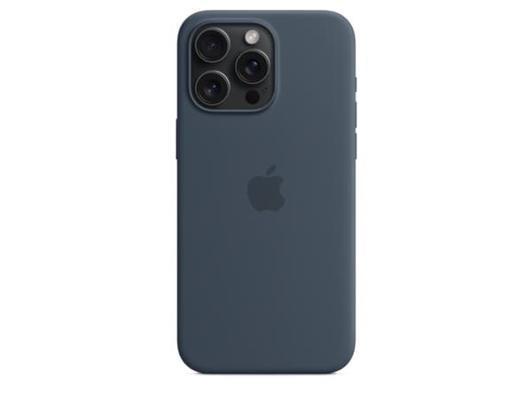 Apple - Baksidesskydd för mobiltelefon - MagSafe-kompatibilitet - silikon - stormblå - för iPhone 15 Pro Max