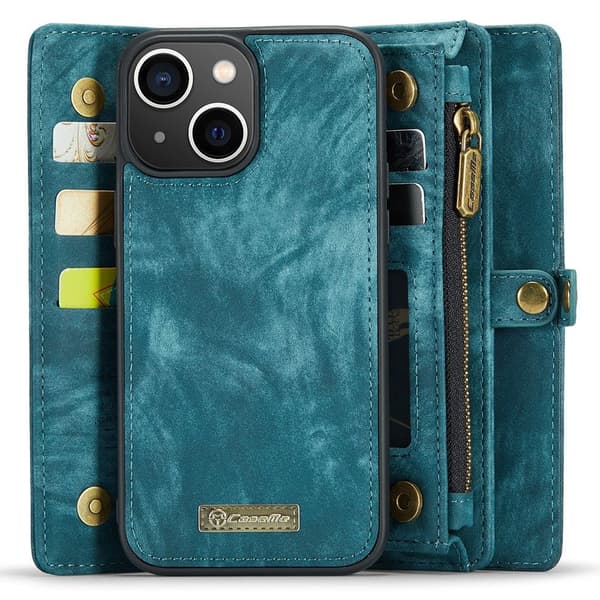 CASEME iPhone 15 Plus Retro plånboksfodral - Blå