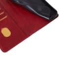 Miniatyrbillede 4 af 7: Wallet Stand Telefontaske til iPhone 15 Pro Cell Cell Cover - Rød
