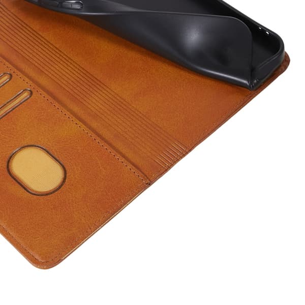 Wallet Stand Telefontaske til iPhone 15 Pro Cell Cell Cover - Brun