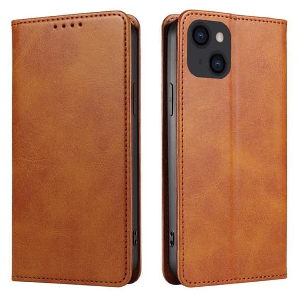 Wallet Stand Telefontaske til iPhone 15 Pro Cell Cell Cover - Brun