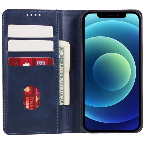 Wallet Stand Telefontaske til iPhone 15 Pro Max Cell Cell Cover - Blå