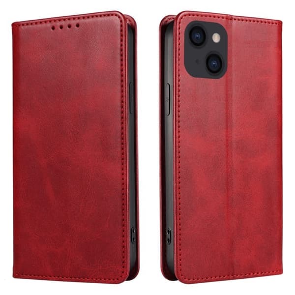 Wallet Stand Telefontaske til iPhone 15 Pro Max Cell Cell Cover - Rød